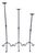 Hand Forged Iron Candelabra Set of 3 (93-113cm) Antique Copper Finish Hammered Stem with Decorative Knop For Sale