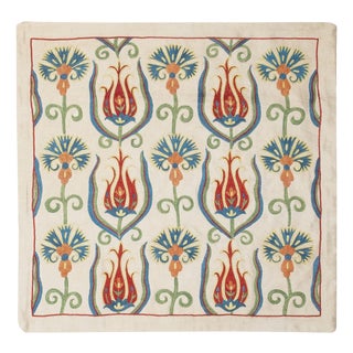 20"x19" Modern Cushion Cover. 100% Silk Lace Pillow. Hand Embroidered Pillowcase For Sale