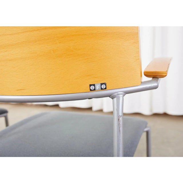 Set of Twelve Swedish Modern Efg Offy Stacking Chairs For Sale - Image 10 of 13