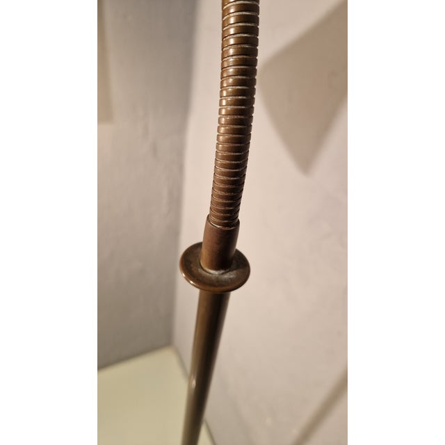 Brass Reading Lamp with Red Cone and Handle, 1950s For Sale - Image 10 of 17