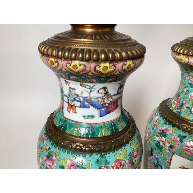 Stunning Early 19th Century Chinese Export Bronze Mounted Lamps - a Pair For Sale - Image 4 of 13