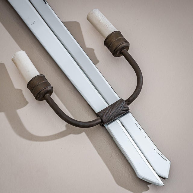 Lights 1930s Mirrored Wall Sconces, Attributed to Luigi Fontana - a Pair For Sale - Image 7 of 8