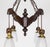 Early 20th Century Carved Wood Parrots Chandelier With Hanging Glass Shaded Lights For Sale - Image 12 of 13