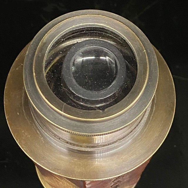 Early 20th Century Early 20th Century Hexagonal Telescope With Wooden Case – 18.1" Brass & Wood Spyglass For Sale - Image 5 of 6