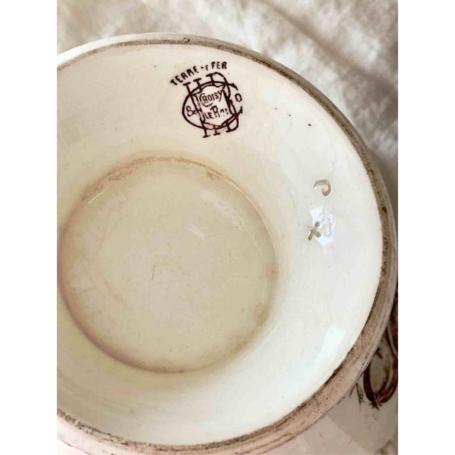 Antique Late 19th Century Terre de Fer Soup Tureen and Serving Plate with Fruit and Insect Decoration from Choisy Le Roi, Set of 2 For Sale - Image 12 of 18