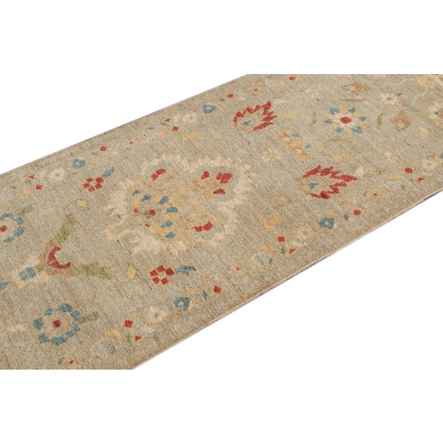 Ivory 21st Century Modern Sultanabad Runner Rug 3 X 19 For Sale - Image 8 of 10