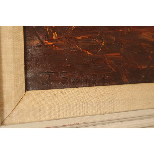 J. Sands Oil Painting, Winter Sunset For Sale - Image 11 of 12