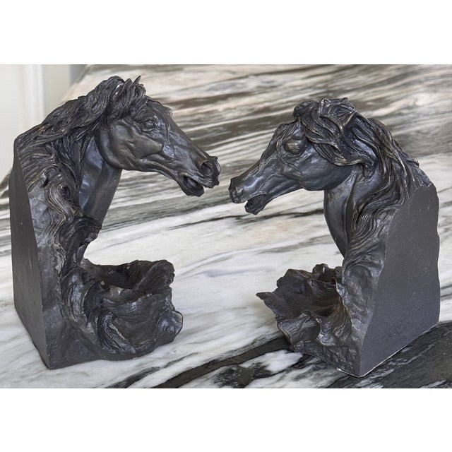 Plastic Vintage Ralph Lauren Style Equestrian Bookends - a Pair For Sale - Image 7 of 12