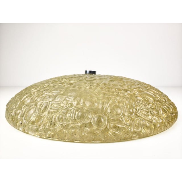 Large Mid-Century Modern Textured Glass Flush Mount or Wall Light, Germany, 1970s For Sale - Image 11 of 18