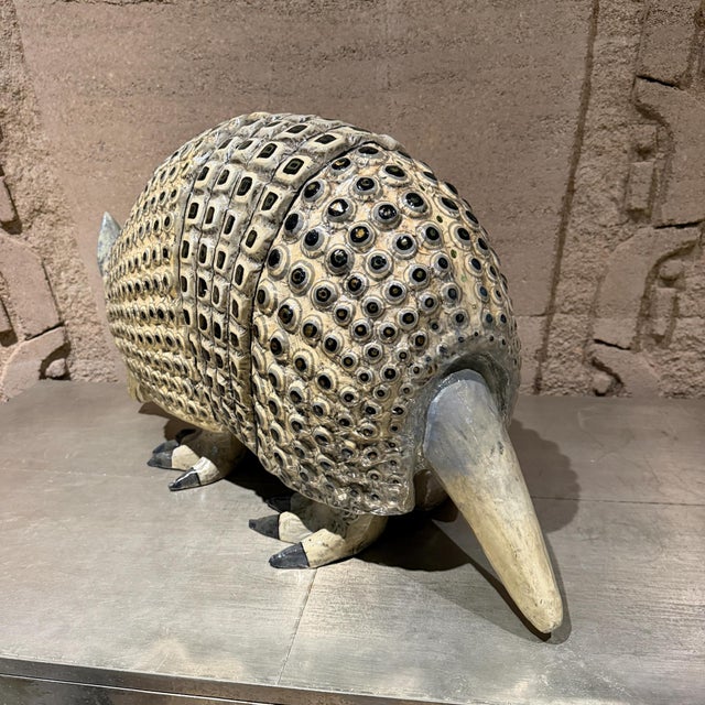 1970s Surrealist Paper Mache Armadillo Sculpture Sergio Bustamante For Sale - Image 5 of 18