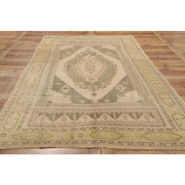Textile Late 20th Century Vintage Turkish Oushak Rug - 05'04 X 10'08 For Sale - Image 7 of 8