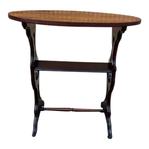 French Provincial Style Antique Mahogany Two Tier Side Table. 19th Century.