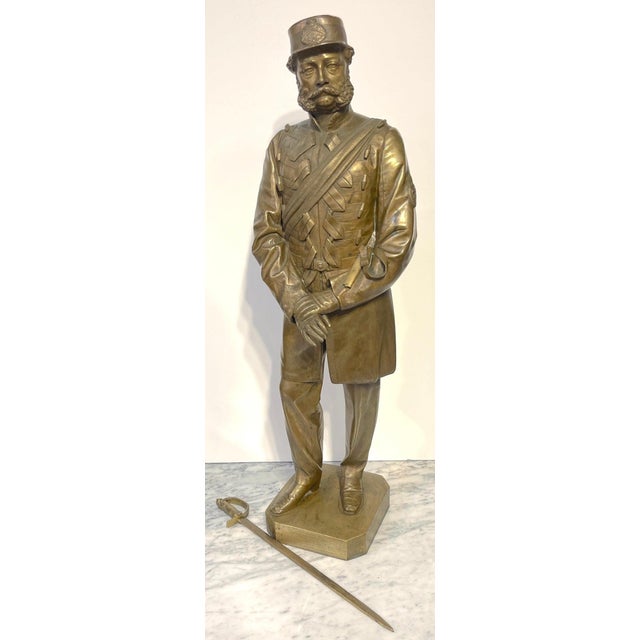 Metal 19th C. English Bronze of a Beloved Soldier of the h.a.c by Thomas Fowke/S For Sale - Image 7 of 11