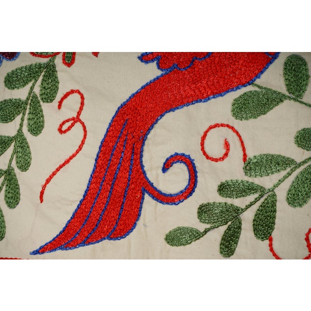 Textile Uzbek Suzani Animal Cotton Tablecloth For Sale - Image 7 of 10
