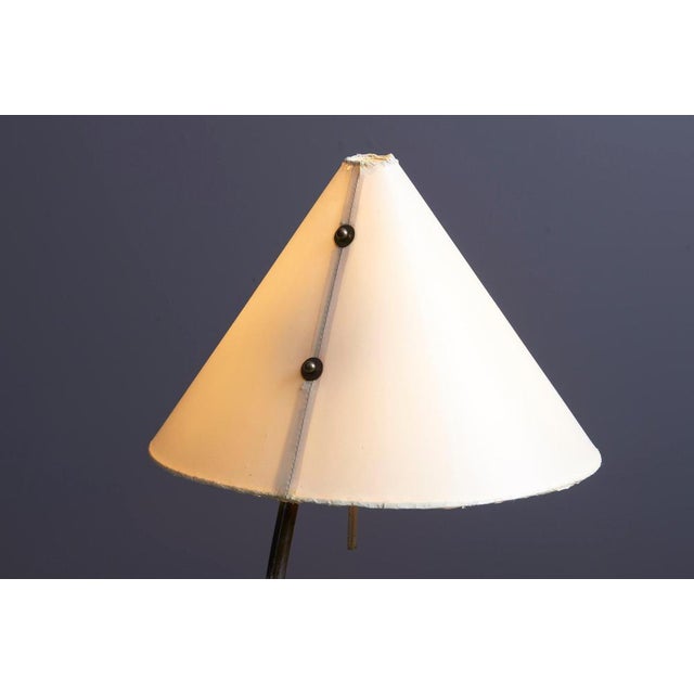 1950s Floor Lamp with Red Marble Base by Rupert Nikoll, 1950s For Sale - Image 5 of 7