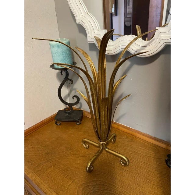 Mid 20th Century Gilded Metal Wheat Sheaf Decorative Object For Sale - Image 9 of 12