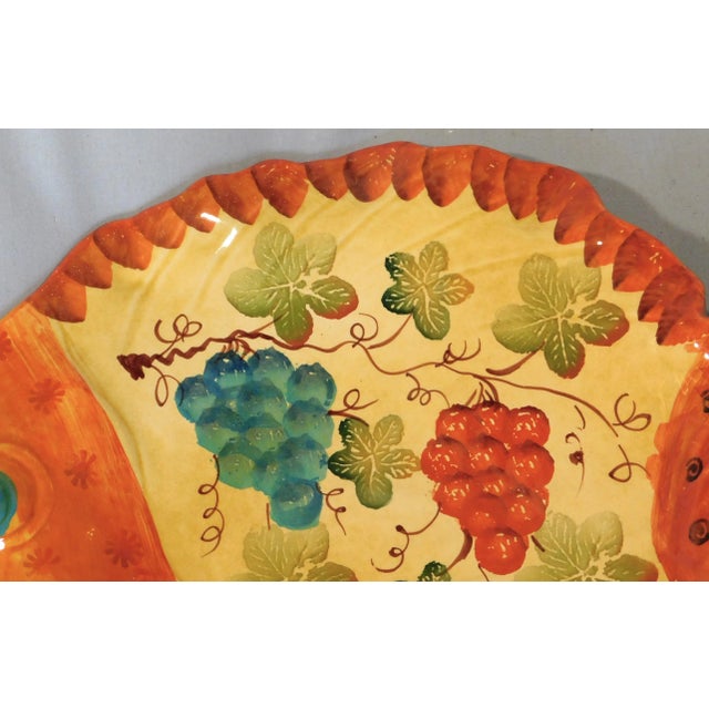Huge Vintage Fish Shaped Serving Platter Italica Ars Hand Painted Majolica Ca. 1960 Italian For Sale In Portland, ME - Image 6 of 14