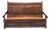 Antique Carved Oak Monks Bench with Storage Chest For Sale