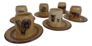 Studio Ceramic Breakfast Plates & Coffee Mug by Heinz Theo Dietz, 1960s, Set of 12