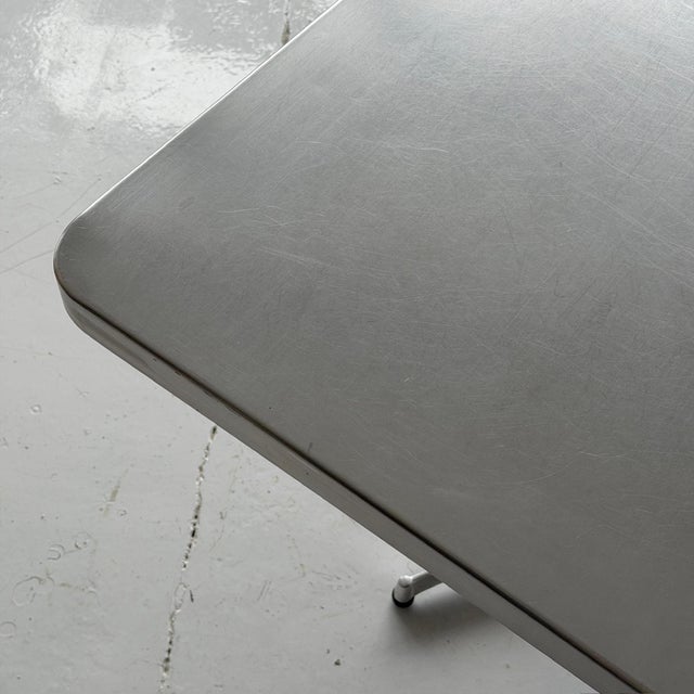 Metal 1990s Stainless Steel Industrial Dining Table/Desk For Sale - Image 7 of 11