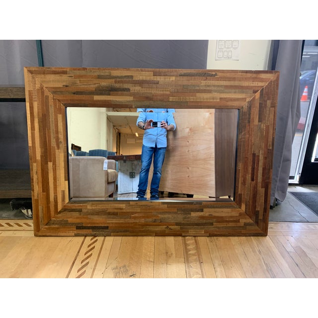 Crate Barrel Seguro Wood Wall Floor Mirror Chairish