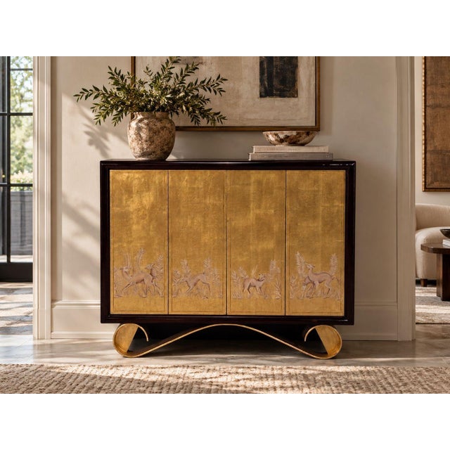 Jean de Merry, French Modern, Rare 'Cassetto' Cabinet, Gilt Polychrome, Mahogany, France, 2010s A sculptural "Cassetto"...