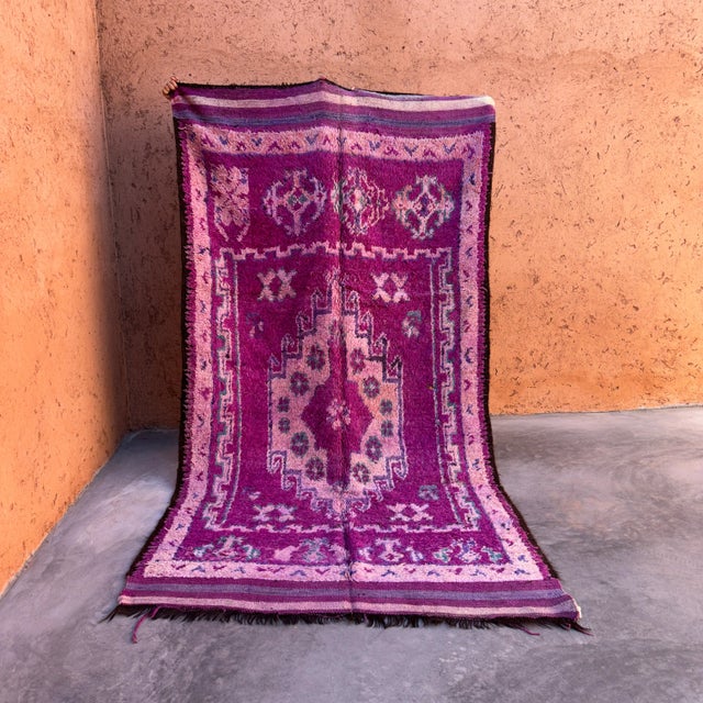 Purple Purple Vintage Moroccan Rug - 5'8" X 10'6" Ft For Sale - Image 8 of 10