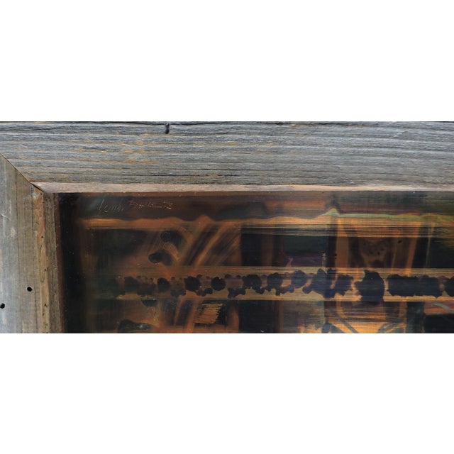 Bernhard Rohne Mid Century Modern Bernhard Rohne Acid Etched Brass Art Work, Framed For Sale - Image 4 of 6