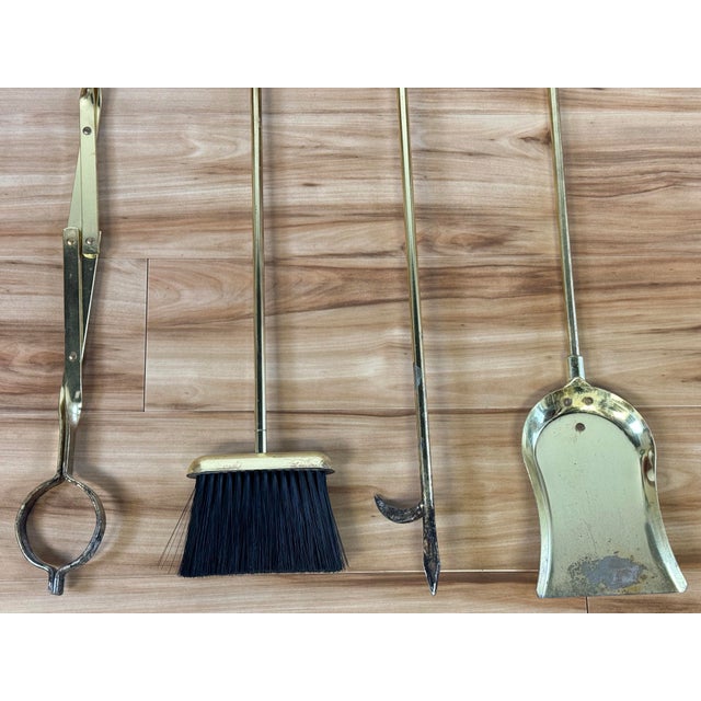 Vintage Brass Mallard Duck Fireplace Tools For Sale - Image 11 of 11