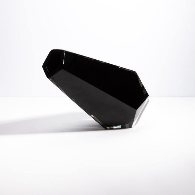 Hand Blown Murano Pentagonal Vase in Black For Sale - Image 4 of 11