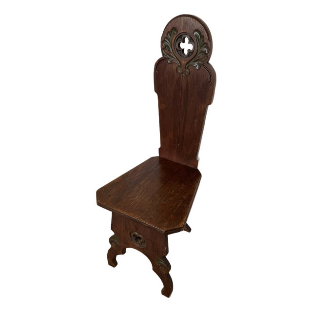 Antique English Georgian 18th Century Hall Prayer Chair For Sale