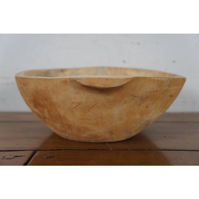 Early 20th Century Early 20th Century Carved Wooden Trencher Dough Bowl Fruit Centerpiece Trough For Sale - Image 5 of 13