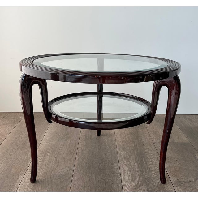 1940s Paolo Buffa's two-tiered round central coffee table For Sale - Image 12 of 12