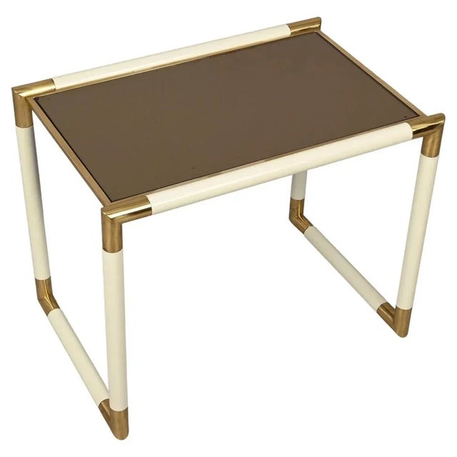 Italian Brass and Mirrored Glass Coffee Table by Tommaso Barbi, 1970s For Sale - Image 17 of 17