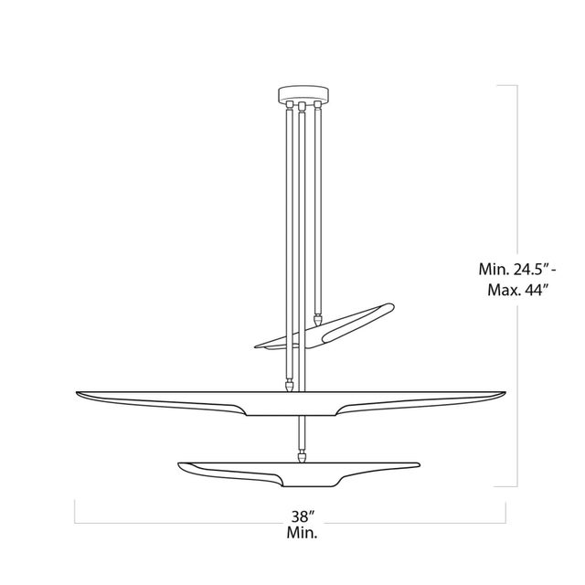 Brass Concorde Chandelier, Natural Brass For Sale - Image 8 of 9