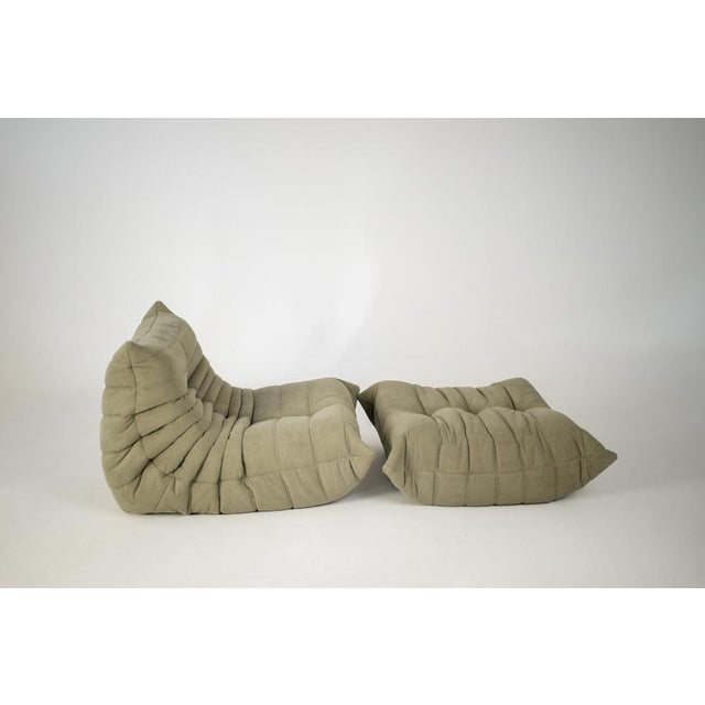 1970s Togo Lounge Chair and Sand Corduroy by Michel Ducaroy for Ligne Roset, 1973, Set of 2 For Sale - Image 5 of 18