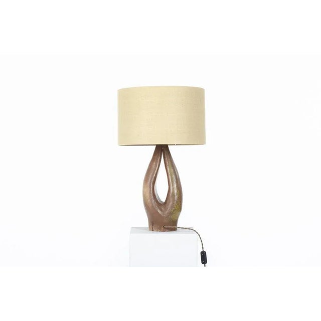 Vintage Lamp in Brown Ceramic, 1950 For Sale - Image 11 of 11