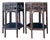 Vintage Asian Fretwork Burnt Bamboo Side Tables - A Pair For Sale