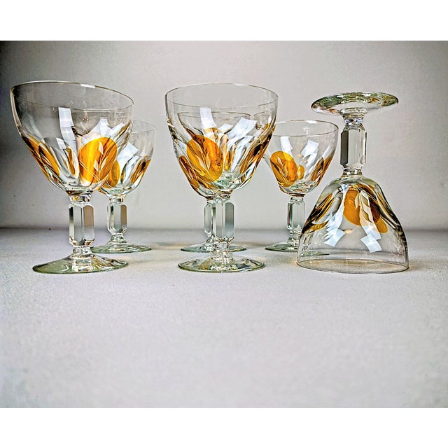 Golden Honey Amber Wine Glasses, Set of 6 For Sale - Image 4 of 9