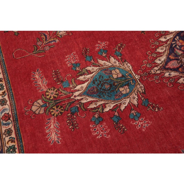 Persian Tabriz Red/Purple Wool Rug - 9'8'' X 12'9'' For Sale In New York - Image 6 of 10