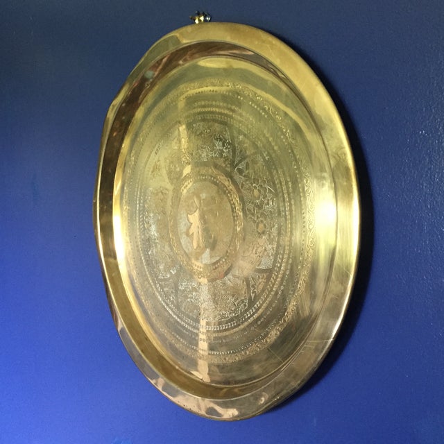 Large Brass Asian Round Tray Wall Hanging Chairish