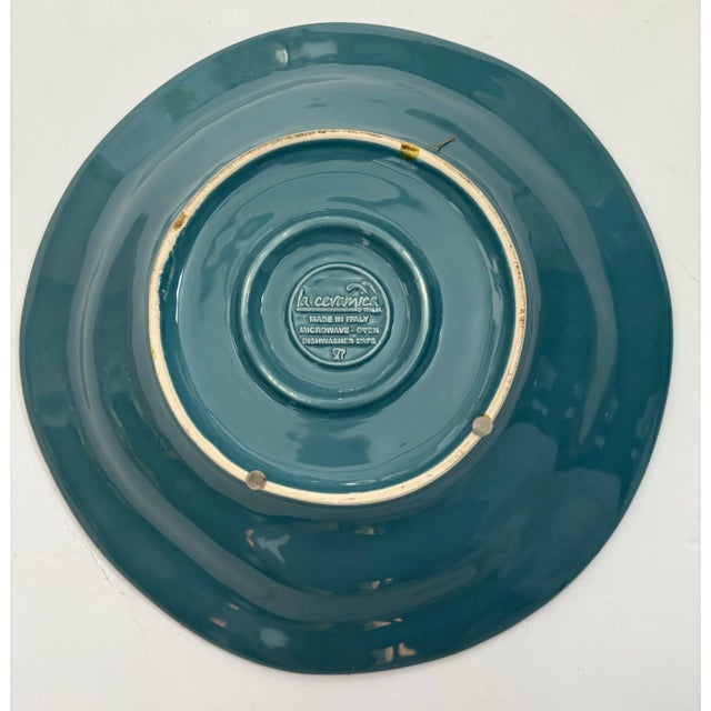 Gorgeous large and heavy serving bowl by La Ceramica in a beautiful pale robin egg blue The bowl is microwave and...