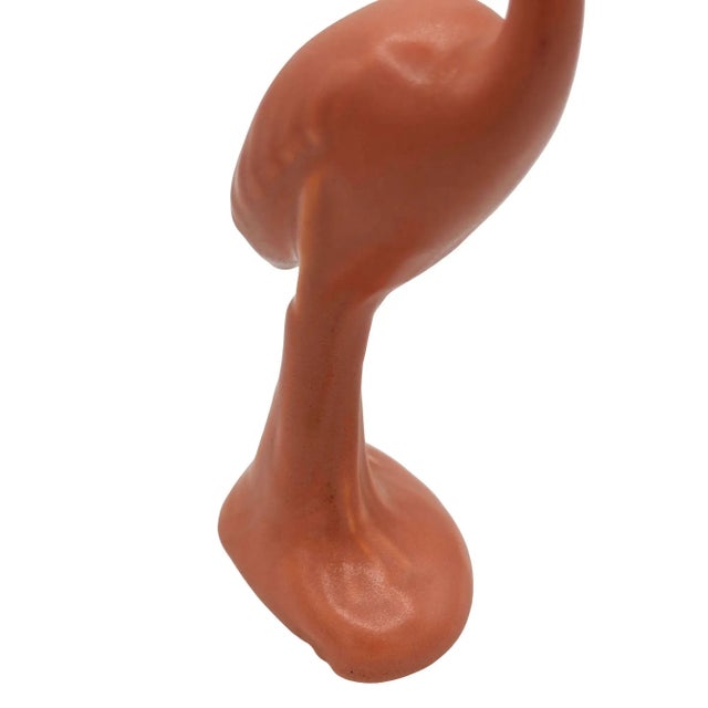 Ceramic 1950s Ceramic Curious Watcher Modernist Pink Flamingo Tabletop Statue by Metlox For Sale - Image 7 of 9