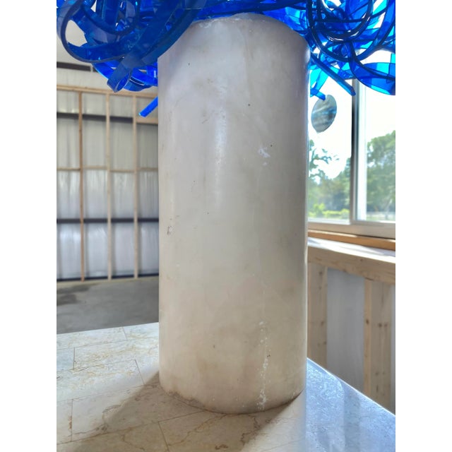 Blue Postmodern Blue Lucite + Marble Sculpture For Sale - Image 8 of 11