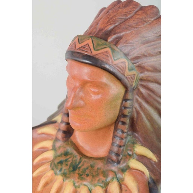 Art Pottery Bowl with Native American Head from Ipsens Enke, 1920s For Sale - Image 3 of 5