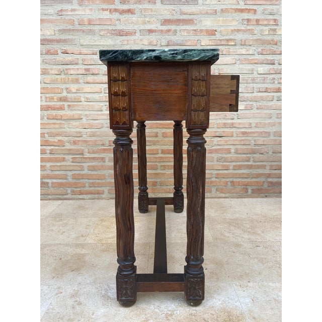 Early 20th Century Spanish Carved Walnut Console Table For Sale - Image 4 of 18