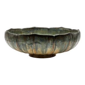 Vintage/Antique Fulper Footed Bowl With Fluted Sides