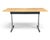 Vintage Mid-Century Modern Oak Writing Desk With Black Drawers & Chrome Base For Sale - Image 4 of 15