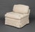 Late 20th Century Modern Beige Upholstered Easy Chair and Demilune Ottoman For Sale - Image 5 of 8
