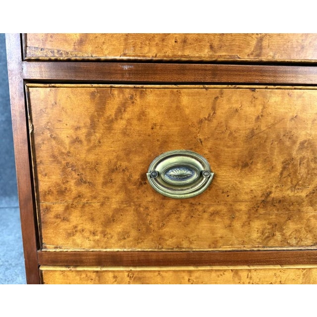 19th Century Burled Walnut and Cherry Four Drawer Chest For Sale - Image 11 of 13